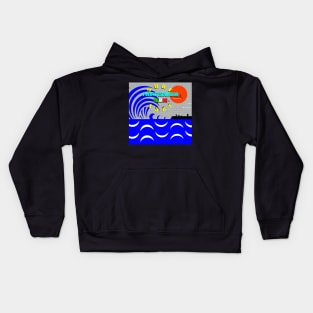 Surf Puerto Escondido Mexico design A Kids Hoodie